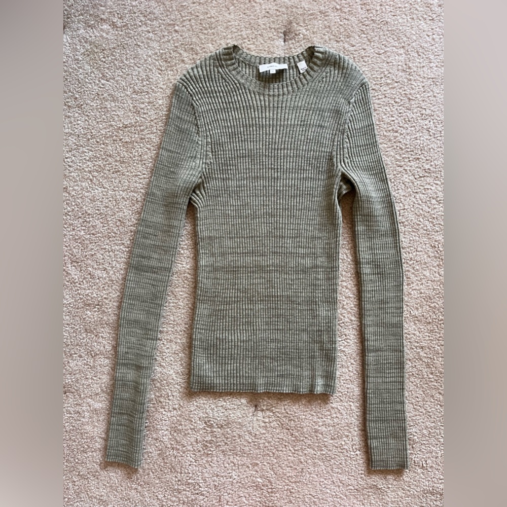 Vince wool crew neck long sleeve sweater top